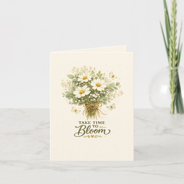Carte de note botanique Bouquet de fleurs sauvages (Devant)