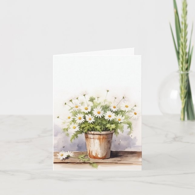 Carte de note Bouquet Daisy Watercolor (Devant)