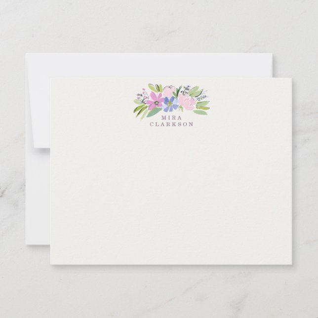 Carte de note Bouquet Floral Pastel (Devant)