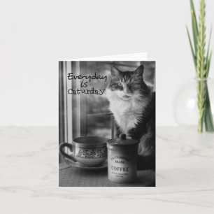 Carte de note café Caturday