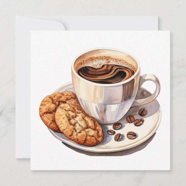 Carte de note café et cookies (Devant)