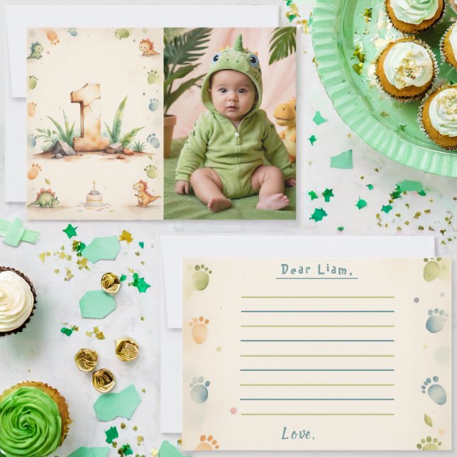 Carte de note capsule temporelle dinosaure Photo 1 (Créateur téléchargé)