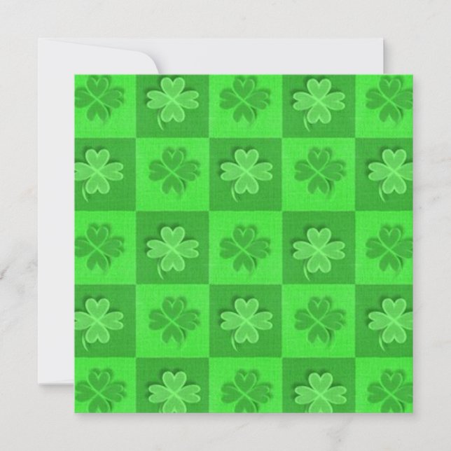 Carte de note Carré shamrock St Patrick's Designer (Devant)