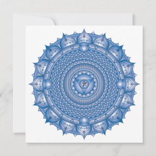 Carte de note Carré Throat Chakra Blue Mandala