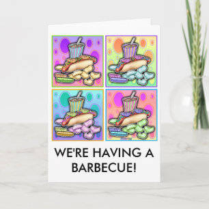 Carte de note, carte de vœux - Hot Dog Pop Art ave