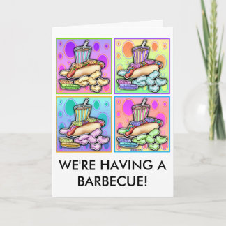 Carte de note, carte de vœux - Hot Dog Pop Art ave