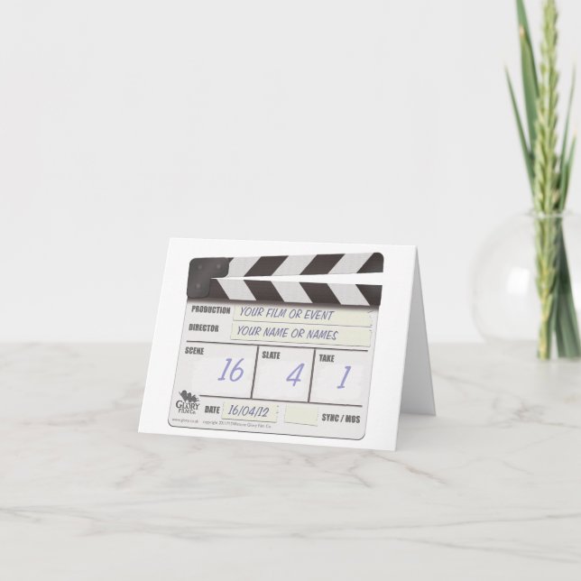 Carte de note CLAPPER BOARD - ajoutez votre propre (Devant)