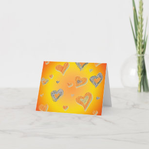 Carte de note Coeurs chauds