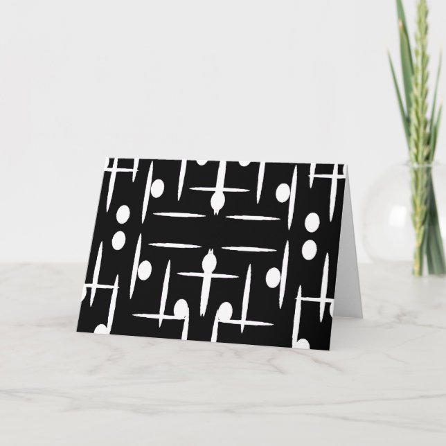 Carte de note contemporaine en noir et blanc (Devant)