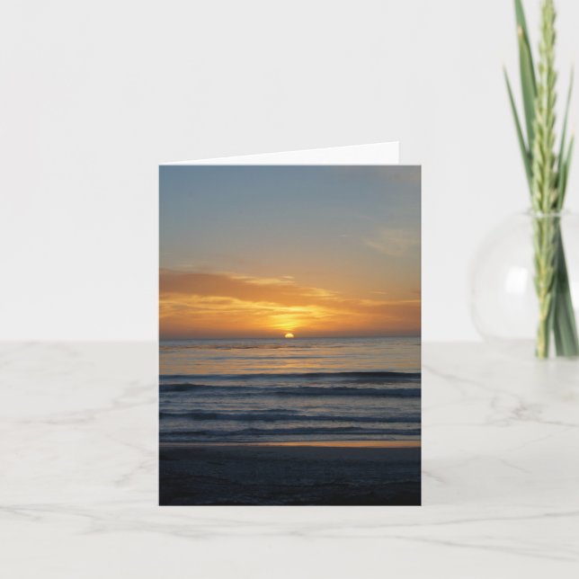 Carte de note, coucher du soleil sur la côte de la (Devant)