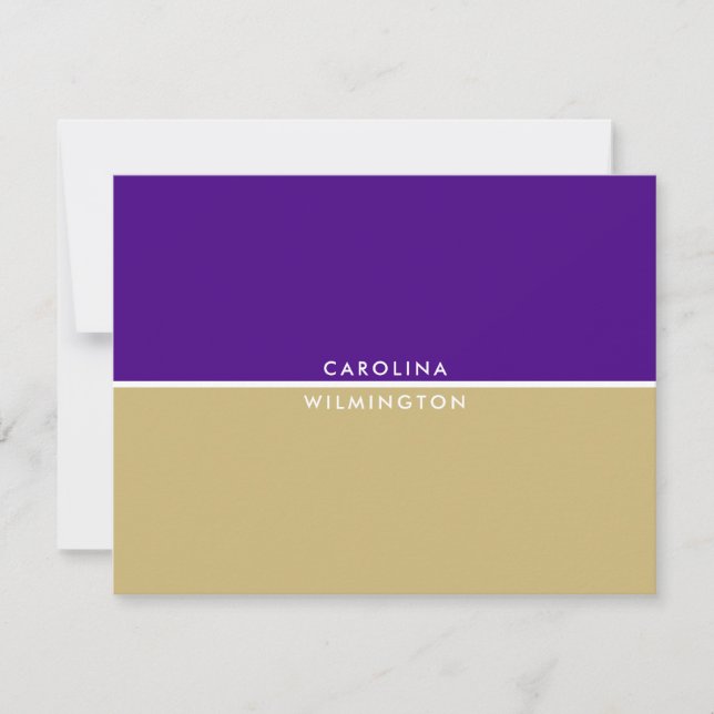 Carte de note couleur violet et couleur Gold Colle (Devant)