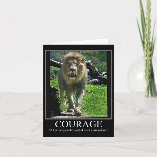 Carte de note COURAGE - Lion (Motivationnel) (Devant)