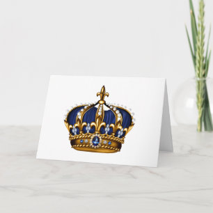 Carte de note Couronne Or Bleu