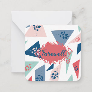 Carte de note d'adieu