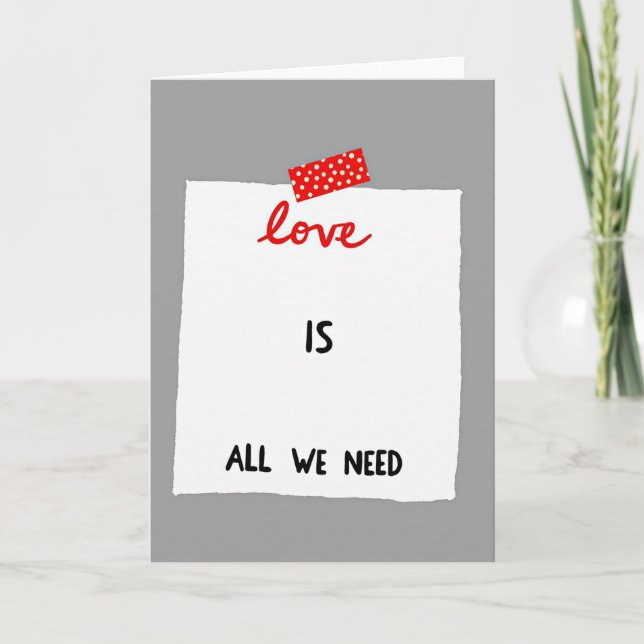 Carte de note d'amour à pois rouges (Devant)