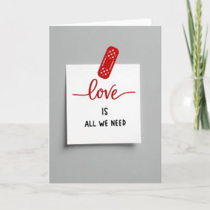Carte de note d'amour à pois rouges