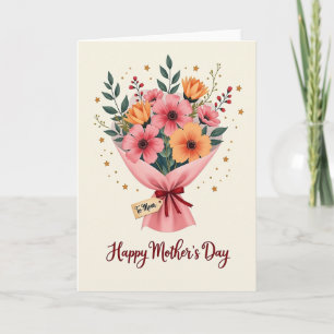 Carte de note d'amour Bouquet Floral