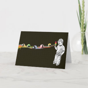 Carte de note d'arc-en-ciel du Popsicle de Justin