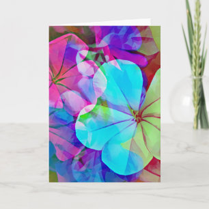Carte de note d'art Abstraite aux fleurs tropicale