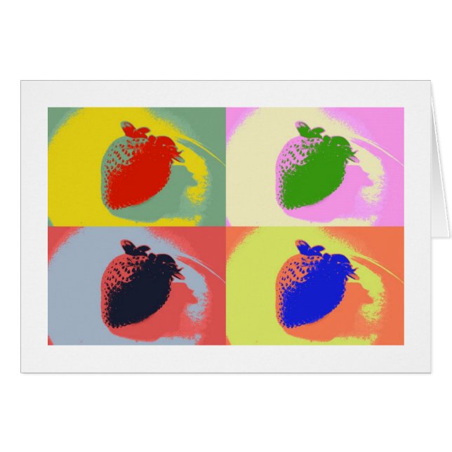 Carte de note d'art de bruit de fraise (Devant Horizontal)