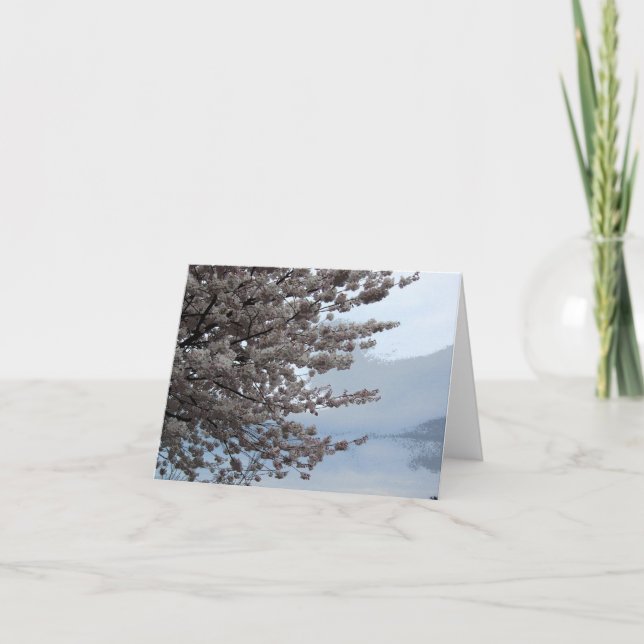 Carte de note d'art de cerisier en fleurs (Devant)