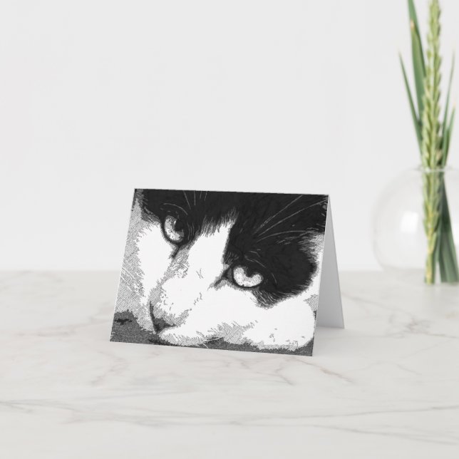 Carte de note d'art de chat (Devant)