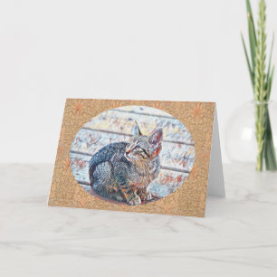 Carte de note d'art de chat doux