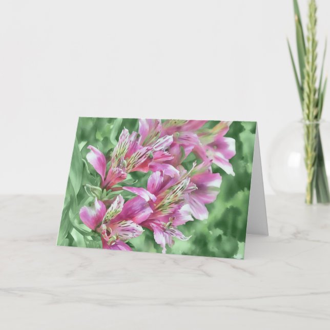 Carte de note d'art floral à fleurs de lys tropica (Devant)