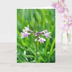 Carte de note d'art floral Petites fleurs violette
