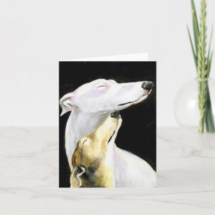 Carte de note d'art Greyhound Log Dog