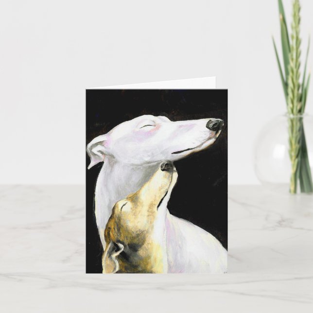 Carte de note d'art Greyhound Love Dog (Devant)