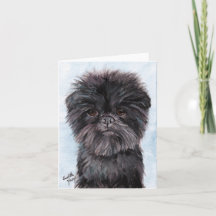 Carte de note d'art pour chien Affenpinscher