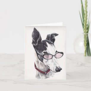 Carte de note d'art pour chien gris noir et blanc