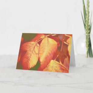 Carte de note d'art pour les feuilles d'automne or