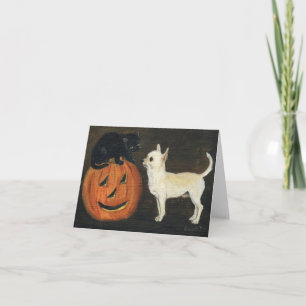 Carte de note d'art pour l'Halloween Chihuahua