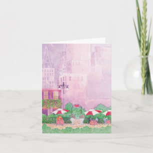 carte de note de blanc d'aquarelle de café de