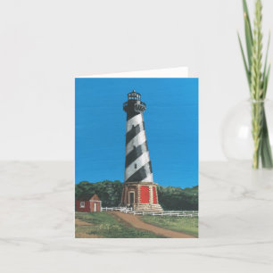 Carte de note de blanc de phare du Cap Hatteras