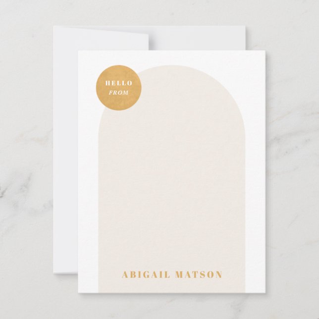 Carte de note de cadre d'arc moderne - Jaune (Devant)