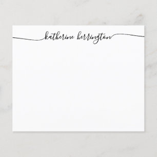 Carte de note de calligraphie de nom de script de 
