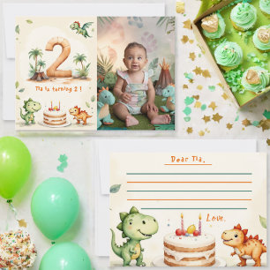 Carte de note de capsule temporelle de dinosaure P