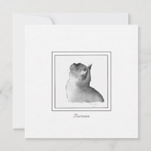 Carte de note de chat birman noir et blanc