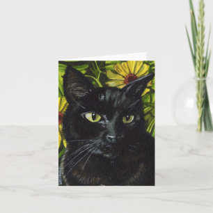 Carte de note de chat noir