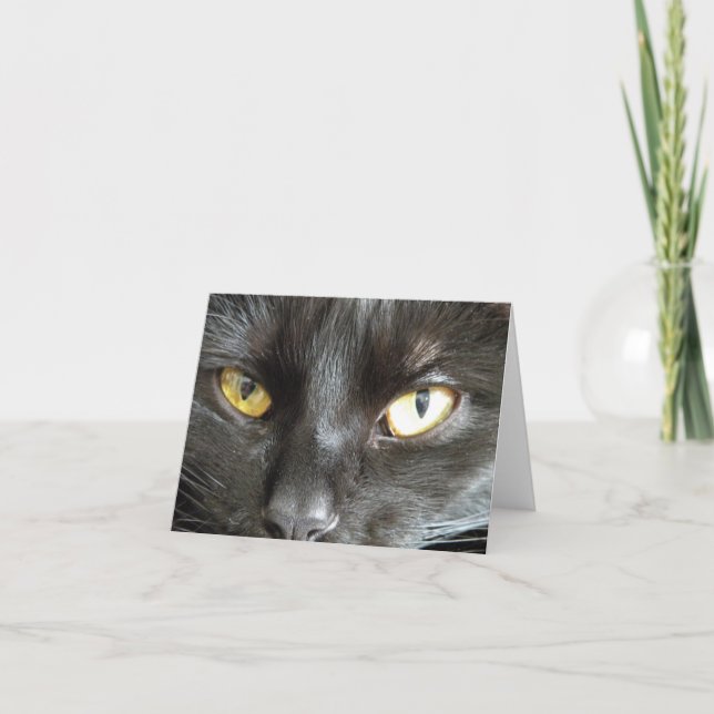 Carte de note de chat noir (Devant)
