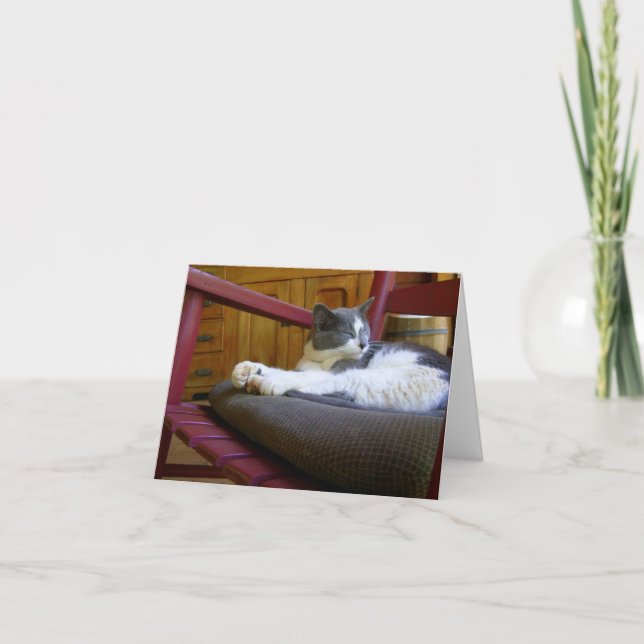 Carte de note de chat Sleepy (Devant)