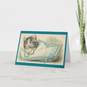 Carte de note de chat vintage