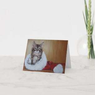 Carte de note de chaton de Noël