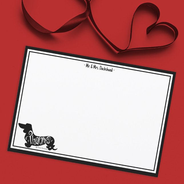 Carte de note de chien mignonne Dachshund Merci pe (Créateur téléchargé)