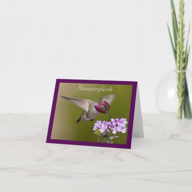Carte de note de colibri en vol (Devant)