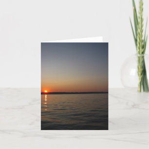 Carte de note de coucher du soleil de lac seneca
