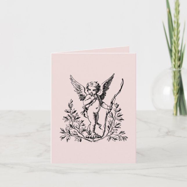 Carte de note de cupidon 4" x 5,6" (Devant)